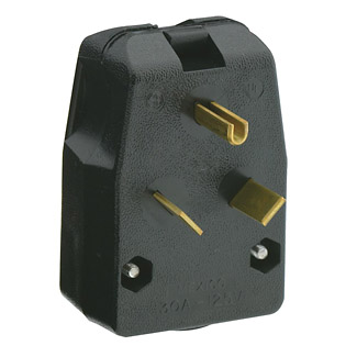 Leviton Travel Trailer 3 Wire Grounding Angle Plug Male 30a Amp 830-t 830 T for sale online 