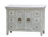 LKD LK39-48 -  48 INCH MIRAGE VANITY WITH A DISTRESSED WHITE FINISH ACCENTED WITH GREY AND BLACK DETAILS 